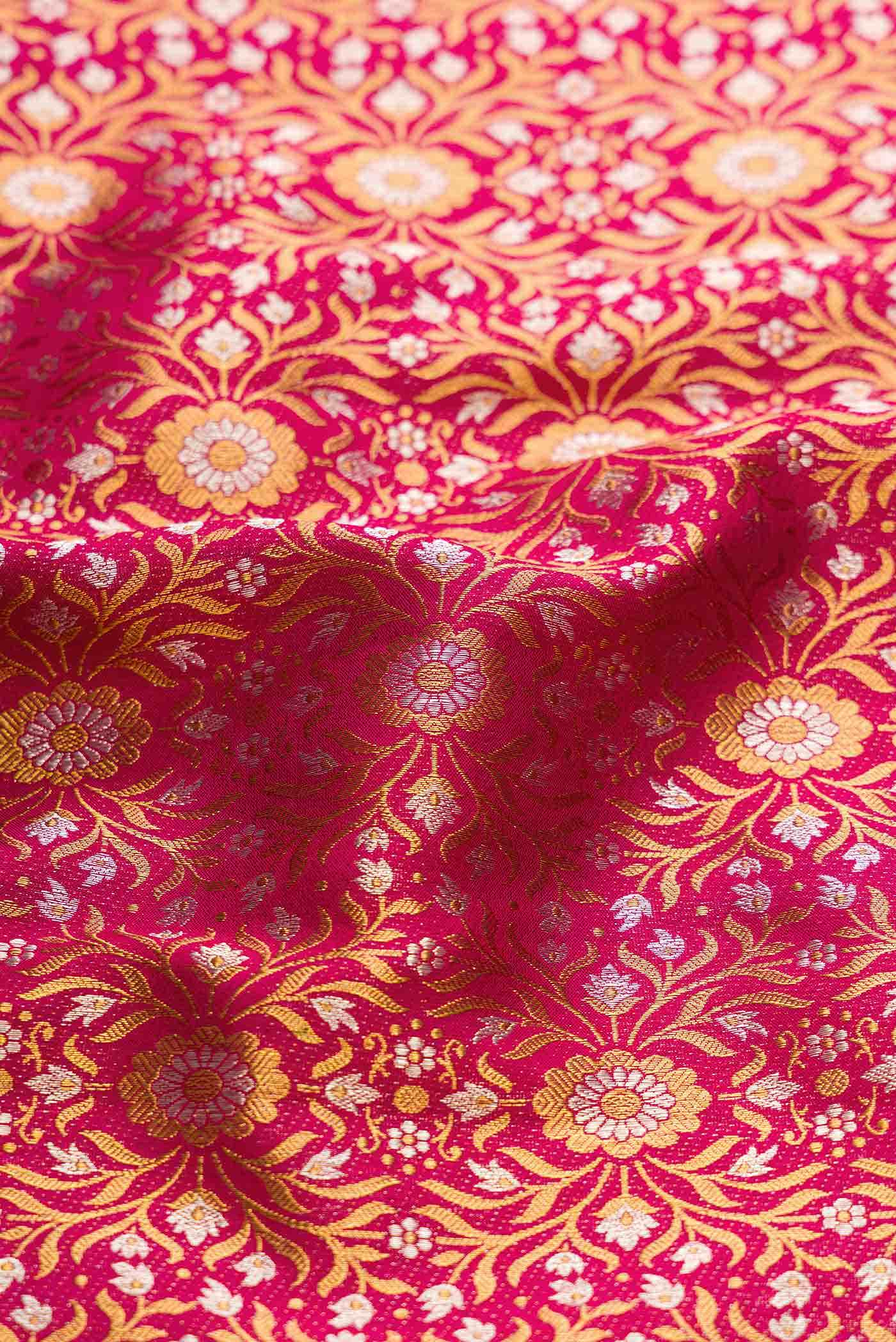 Dark Pink Dual Tone Kanchipuram Silk Saree