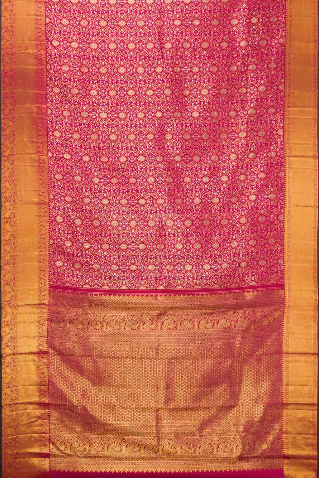 Dark Pink Dual Tone Kanchipuram Silk Saree
