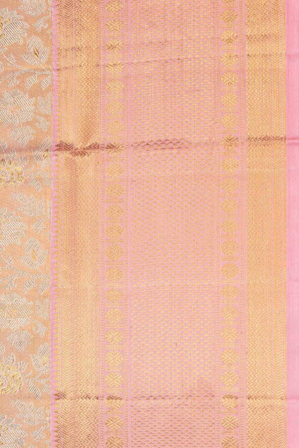 Pink Dual Tone Kanchipuram Tissue Silk Saree