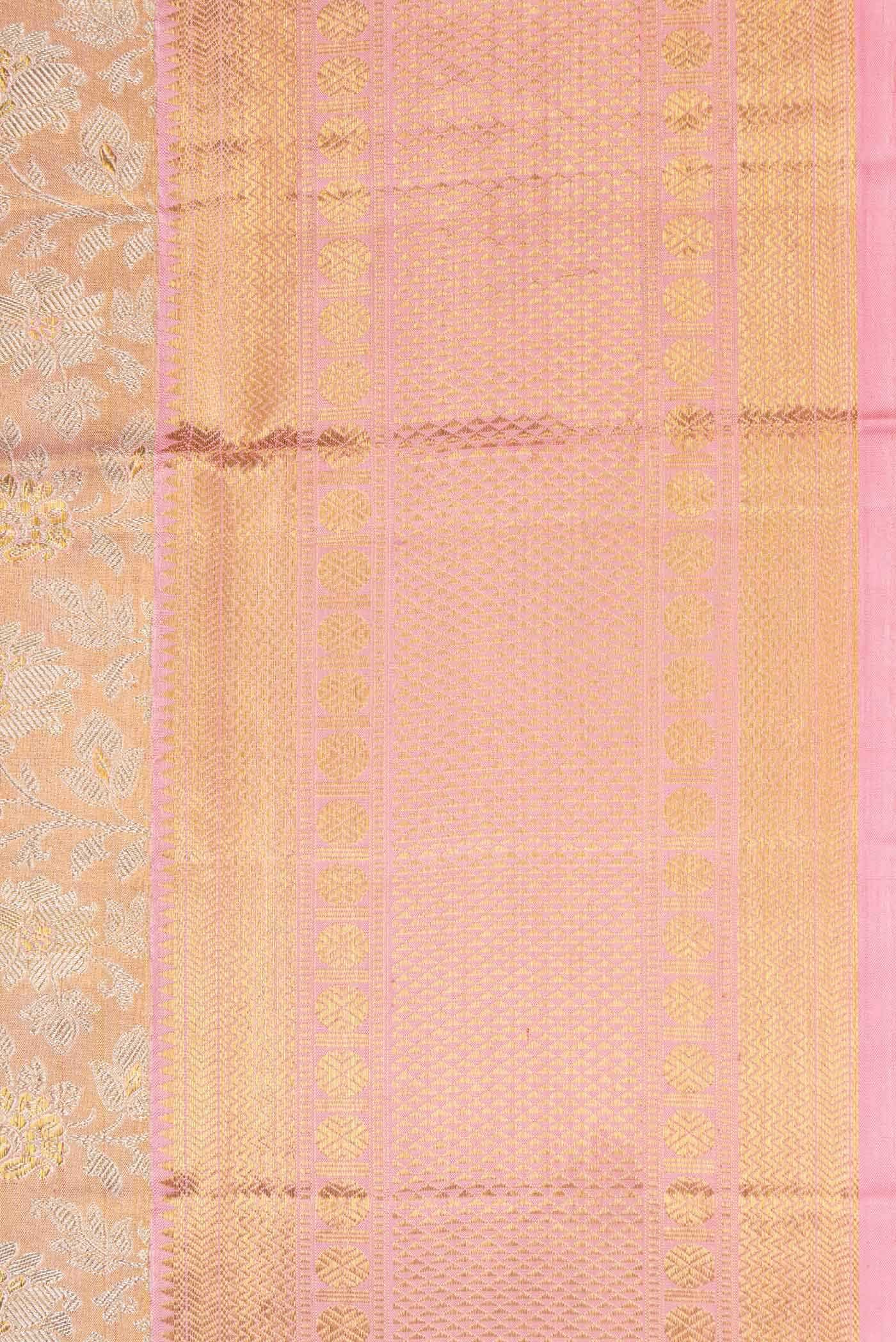 Pink Dual Tone Kanchipuram Tissue Silk Saree