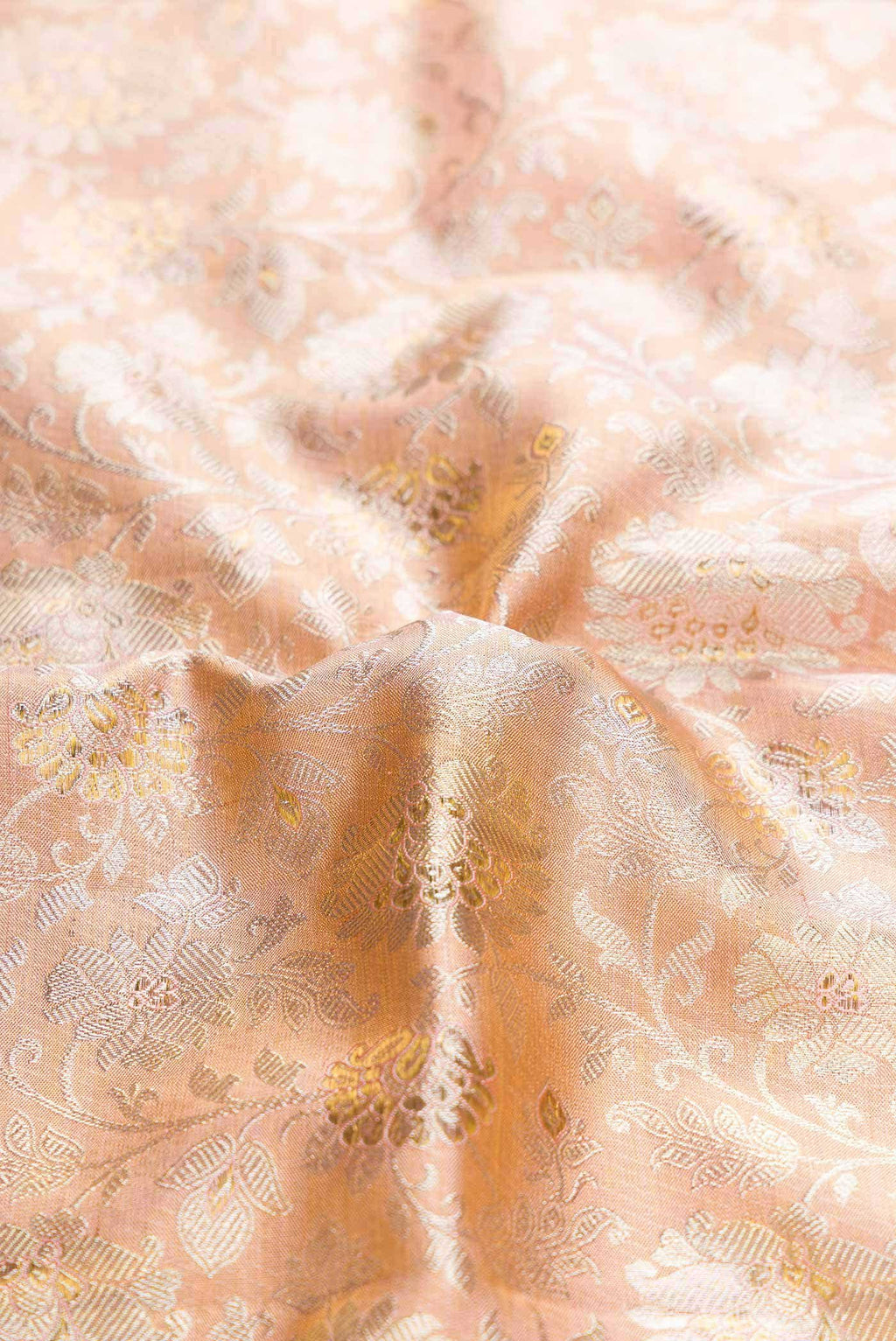 Pink Dual Tone Kanchipuram Tissue Silk Saree