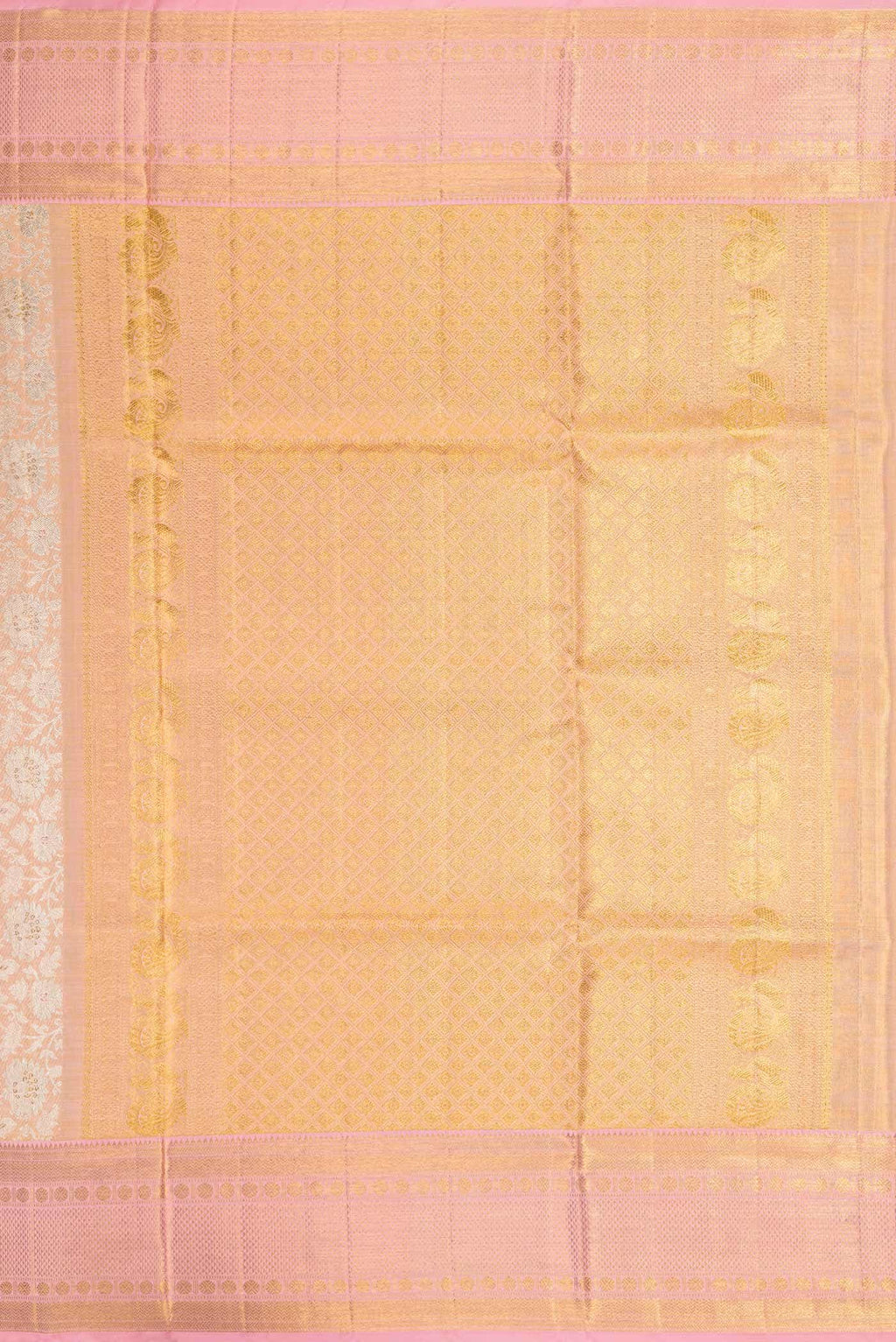 Pink Dual Tone Kanchipuram Tissue Silk Saree