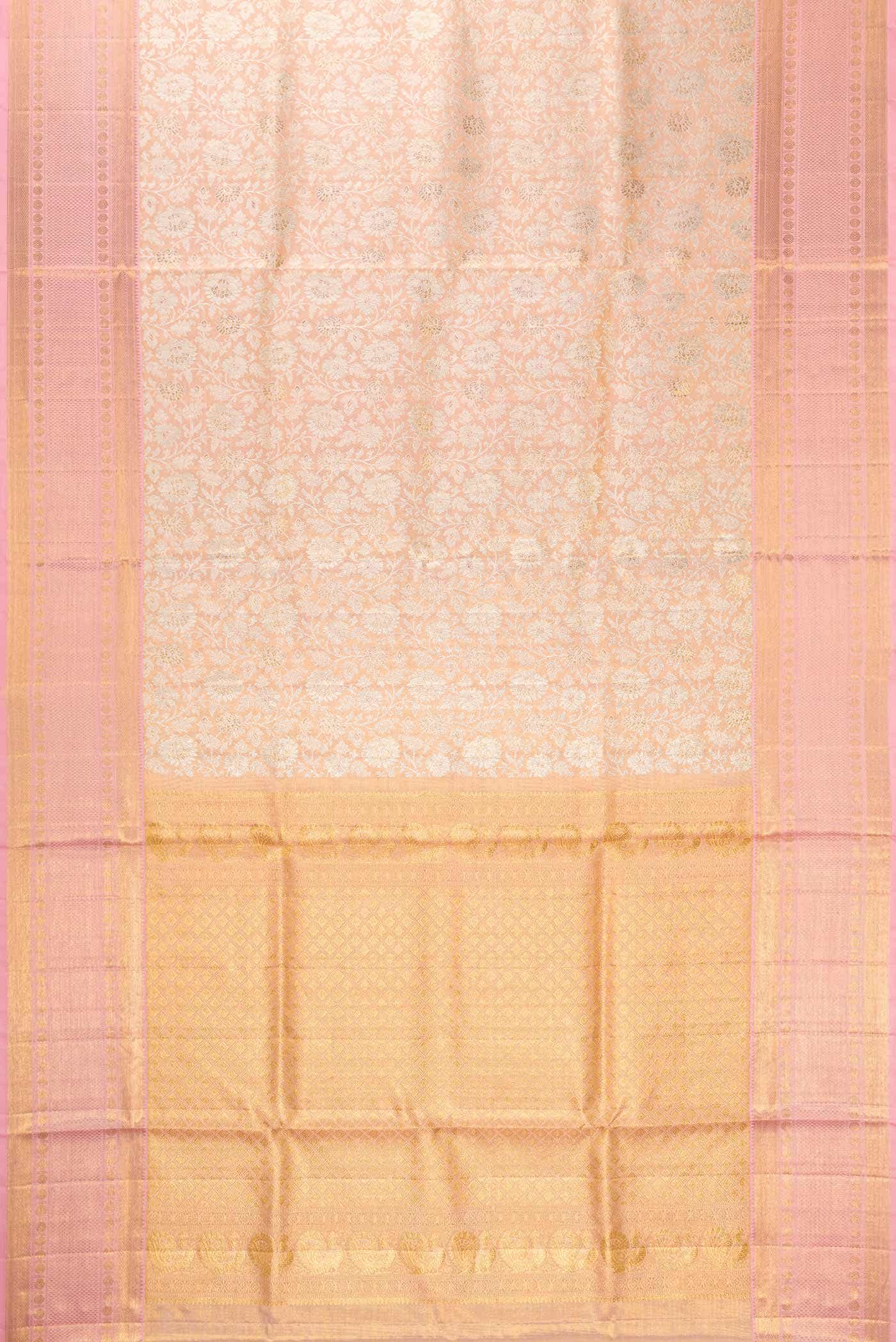 Pink Dual Tone Kanchipuram Tissue Silk Saree