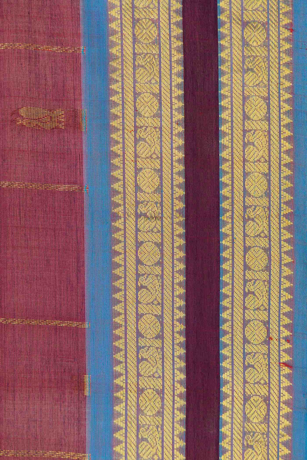 Burgundy Dual Tone Silk Cotton Saree