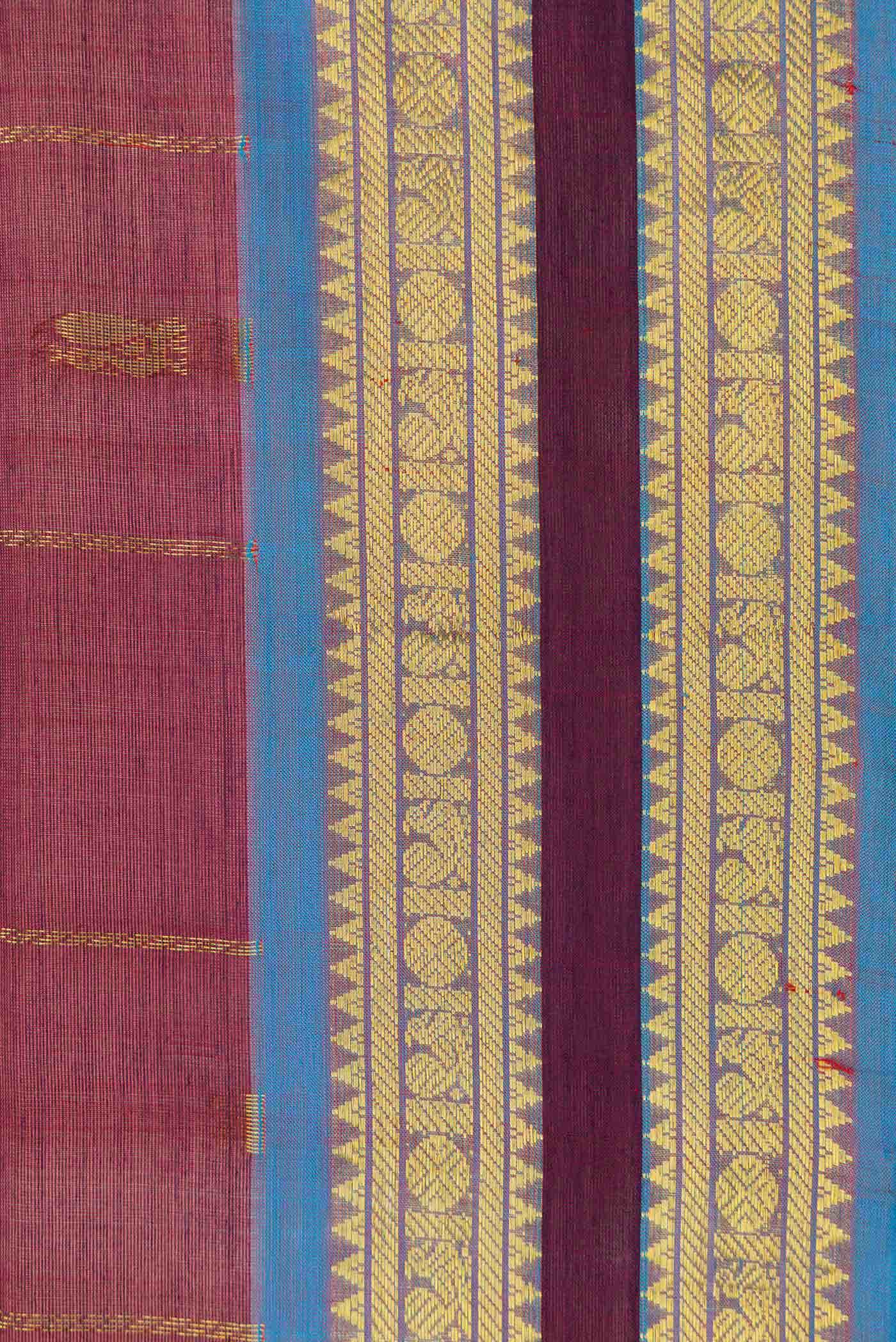 Burgundy Dual Tone Silk Cotton Saree