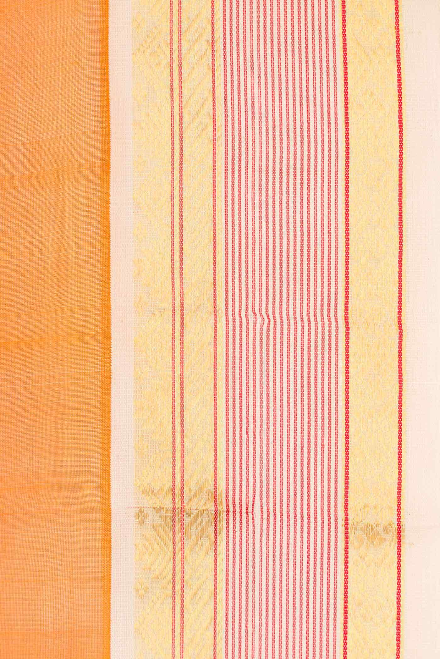 Brick Orange Dual Tone Silk Cotton Saree