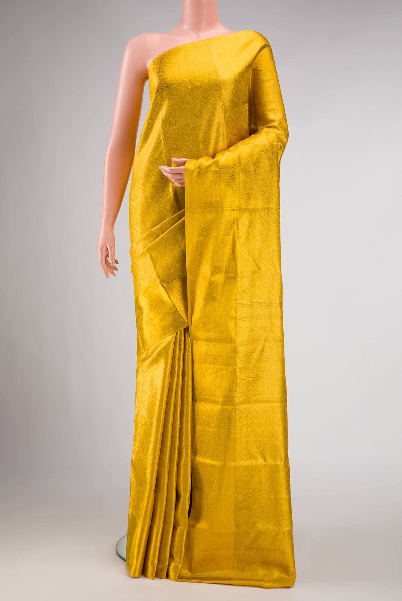Gold Dual Tone Kanchipuram Tissue Silk Saree