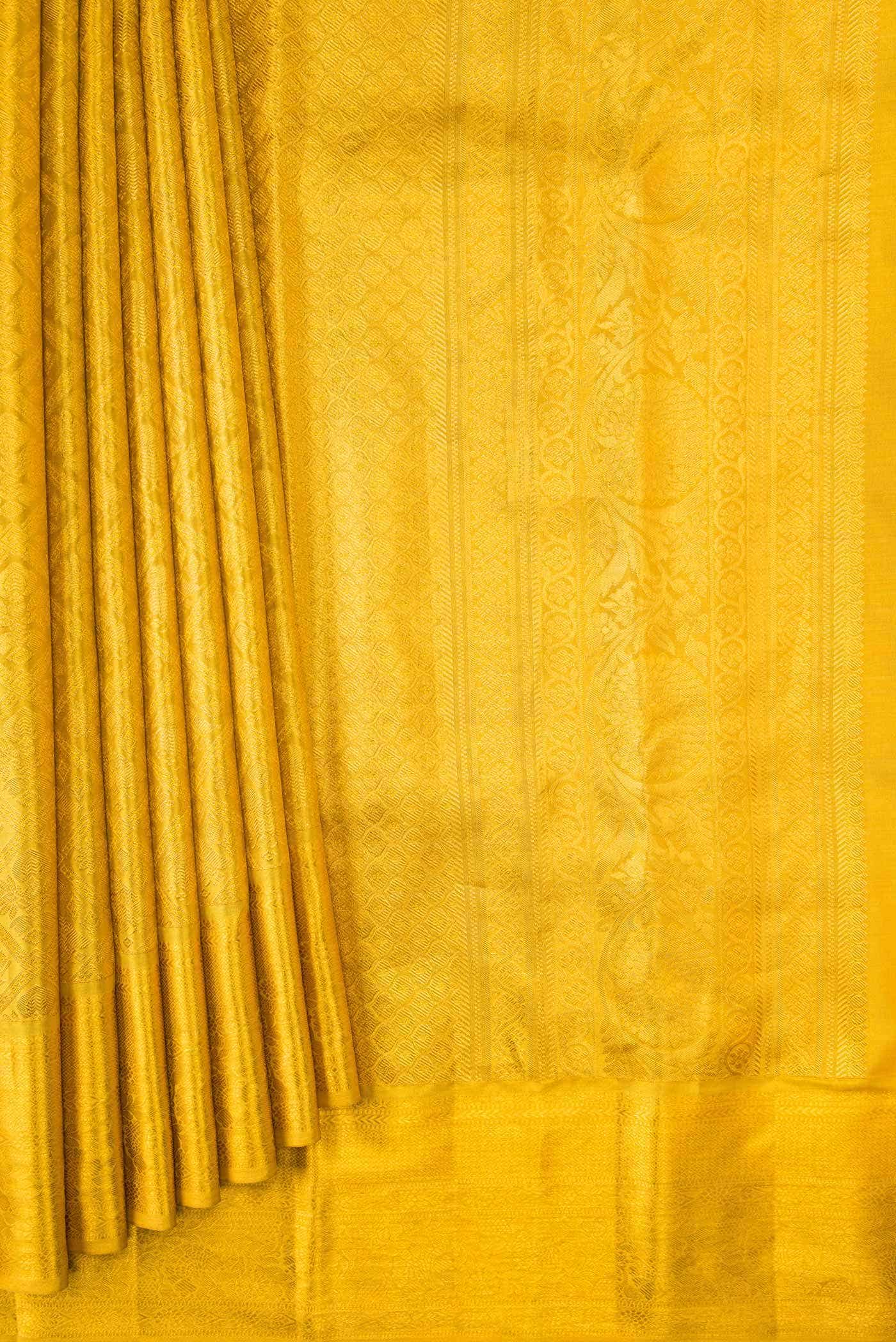 Gold Dual Tone Kanchipuram Tissue Silk Saree