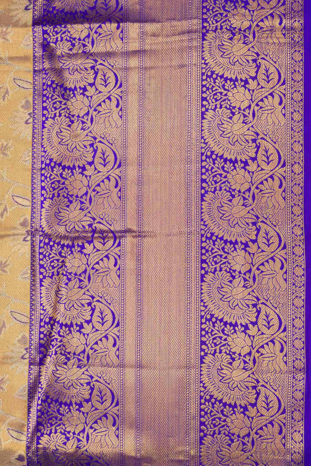 Gold Dual Tone Kanchipuram Tissue Silk Saree