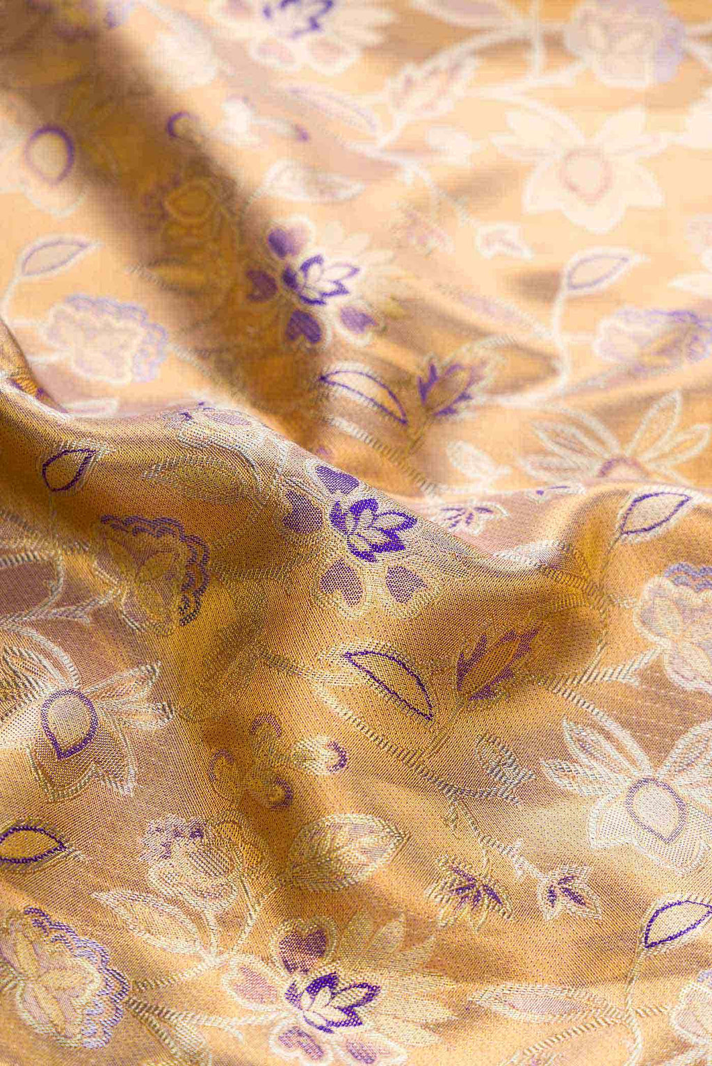 Gold Dual Tone Kanchipuram Tissue Silk Saree