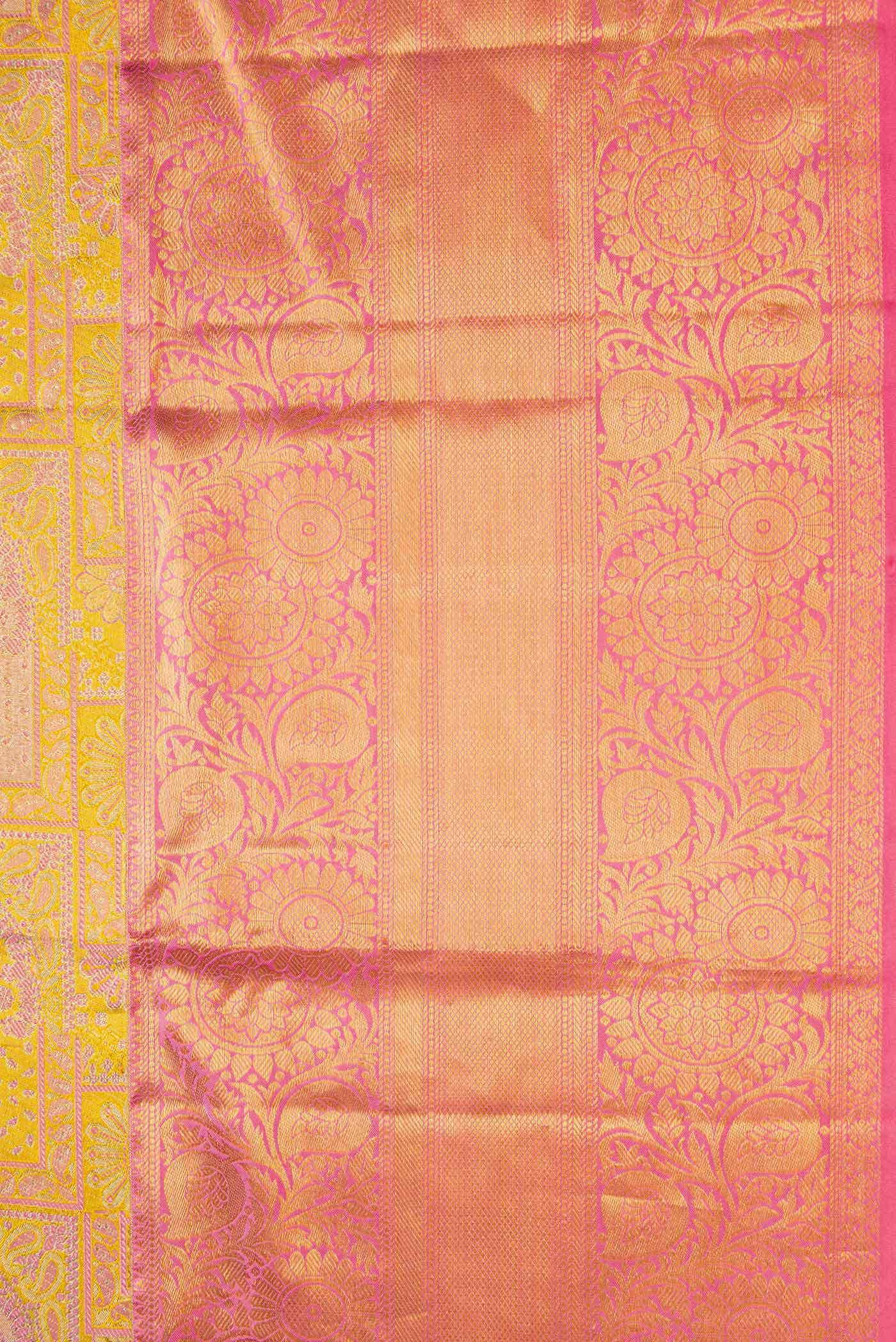 Gold Dual Tone Kanchipuram Tissue Silk Saree