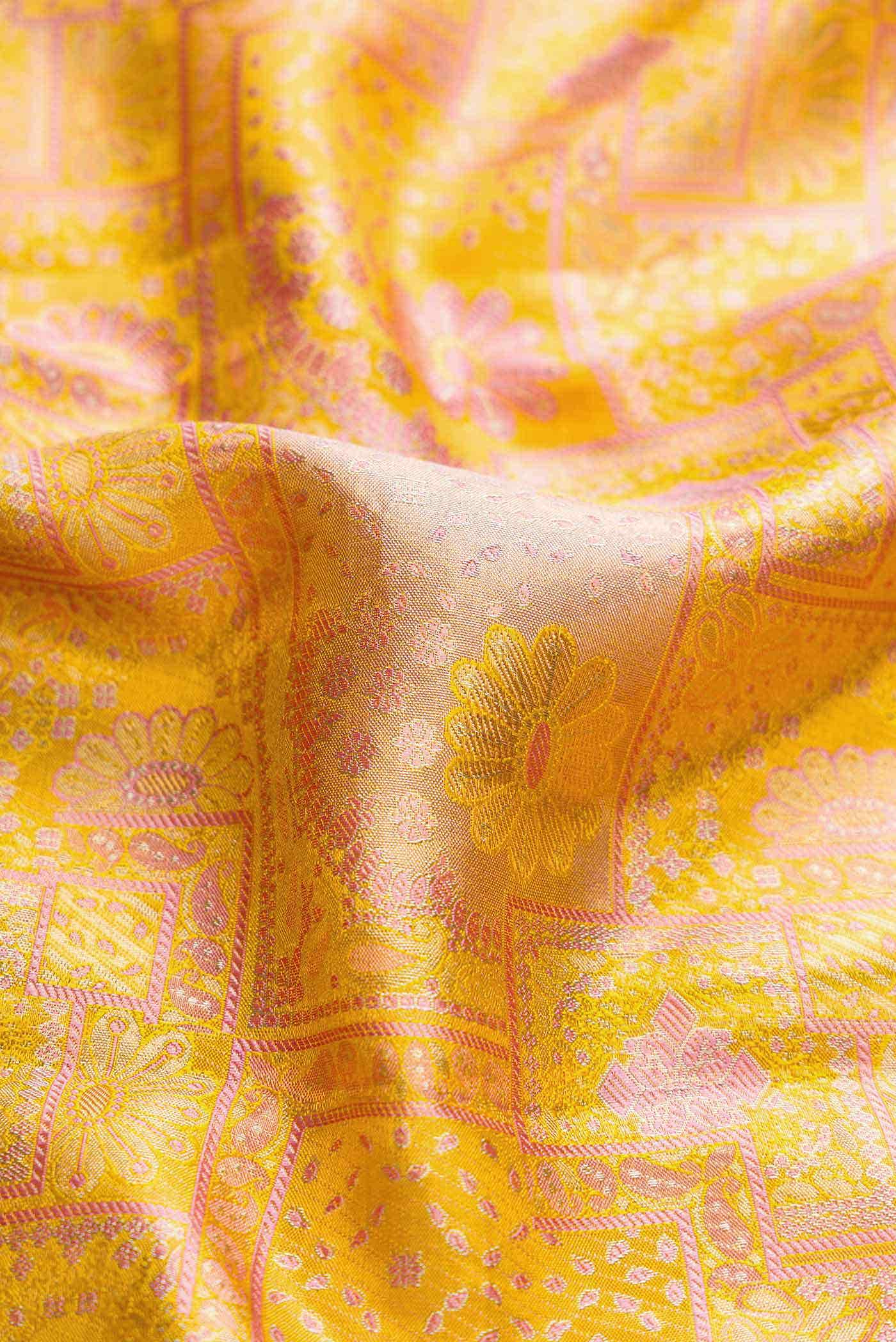 Gold Dual Tone Kanchipuram Tissue Silk Saree