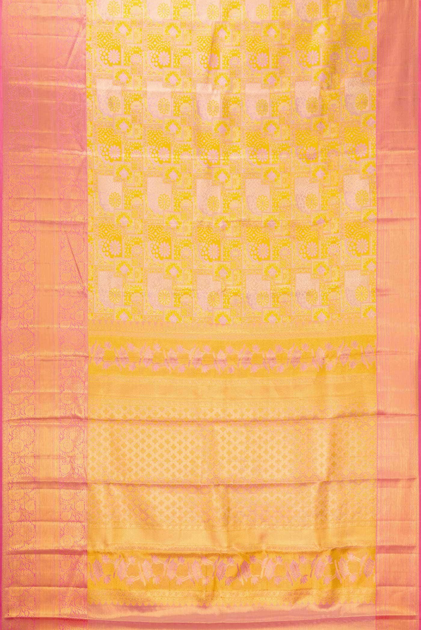 Gold Dual Tone Kanchipuram Tissue Silk Saree