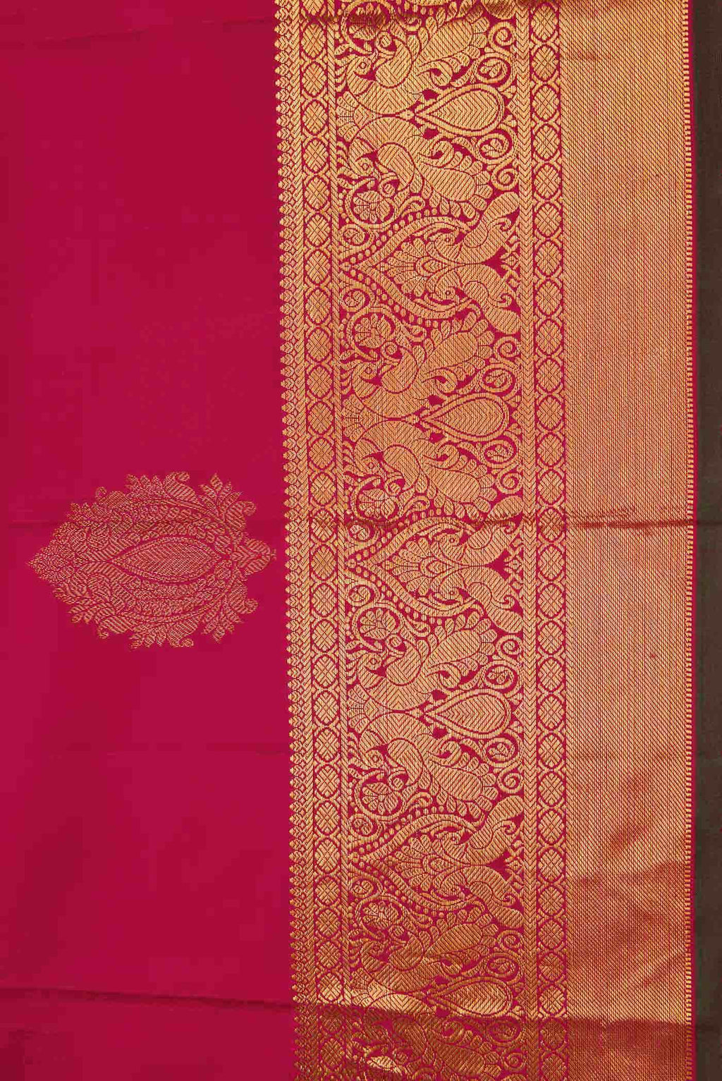 Dark Pink Dual Tone Kanchipuram Silk Saree