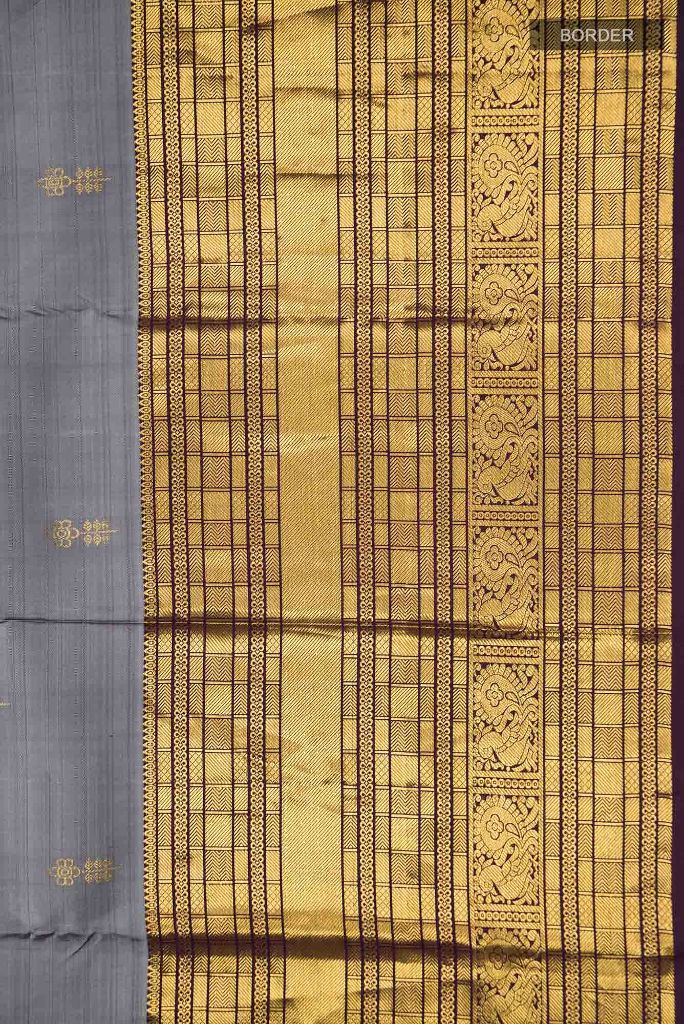 Grey Kanchipuram Silk Saree