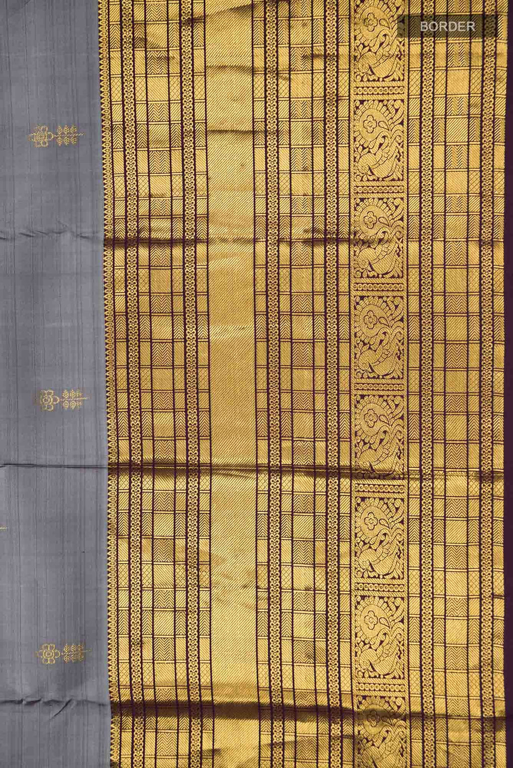 Grey Kanchipuram Silk Saree