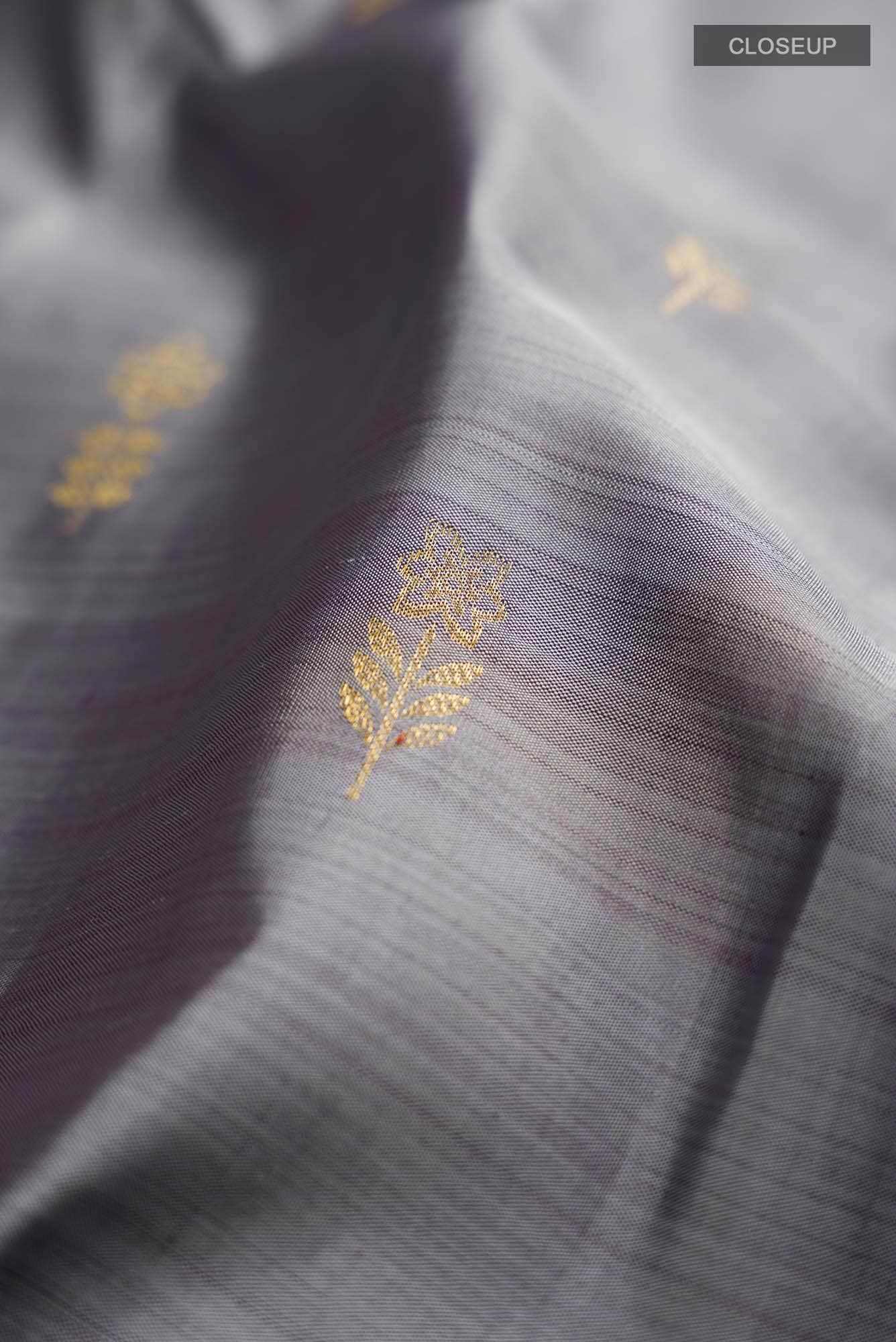 Grey Kanchipuram Silk Saree