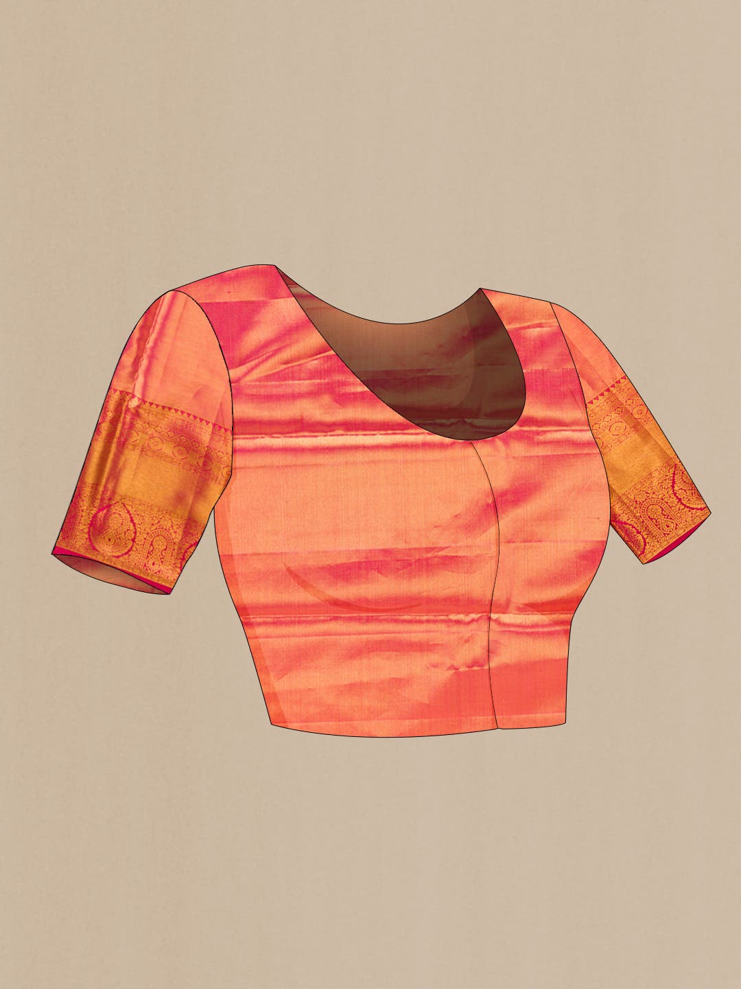 Gold Dual Tone Kanchipuram Tissue Silk Saree