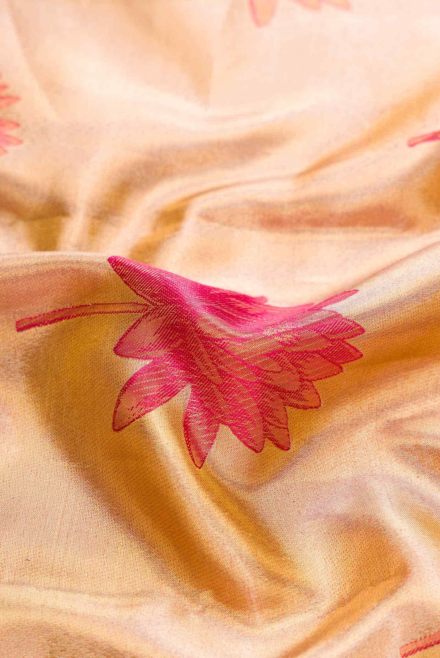 Gold Dual Tone Kanchipuram Tissue Silk Saree