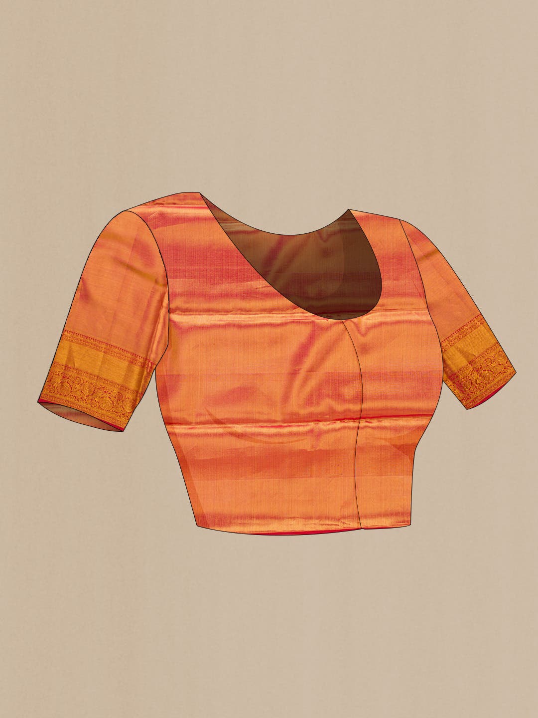 Gold Dual Tone Kanchipuram Tissue Silk Saree