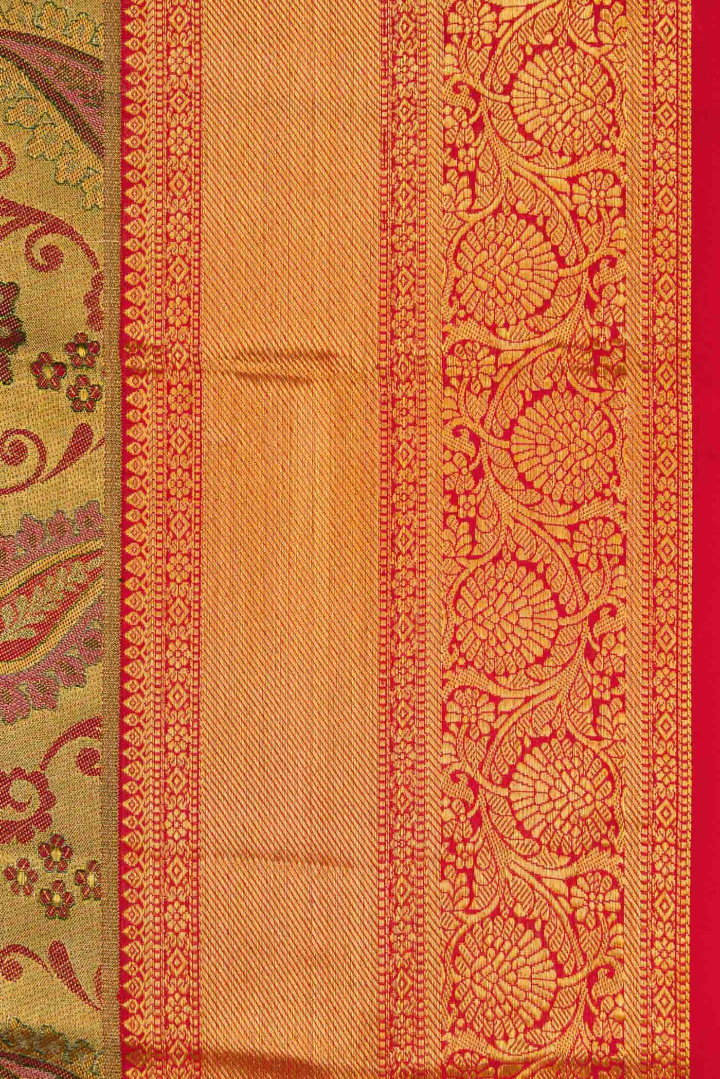 Gold Dual Tone Kanchipuram Tissue Silk Saree