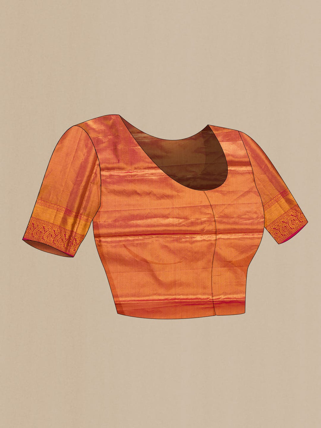 Gold Dual Tone Kanchipuram Tissue Silk Saree