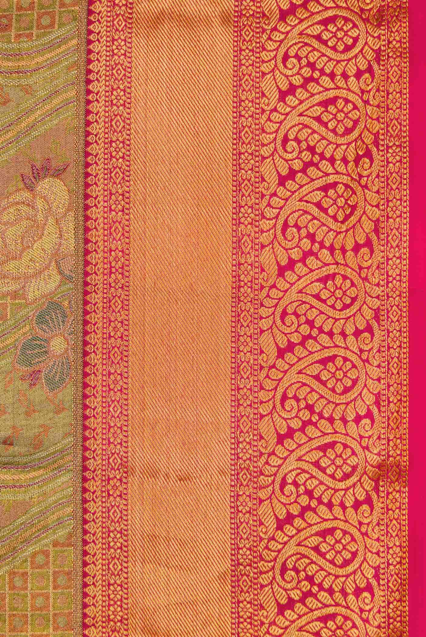 Gold Dual Tone Kanchipuram Tissue Silk Saree