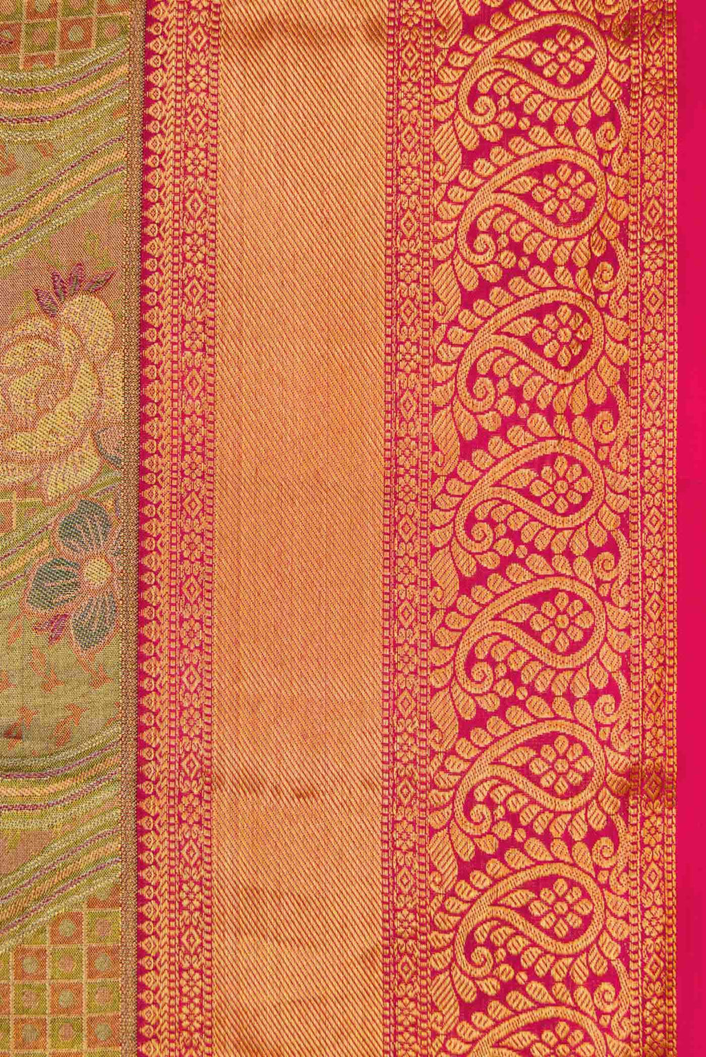 Gold Dual Tone Kanchipuram Tissue Silk Saree