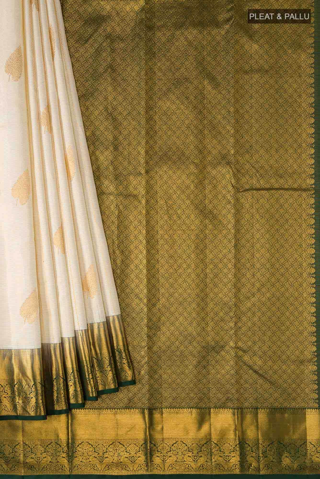 Cream Kanchipuram Silk Saree
