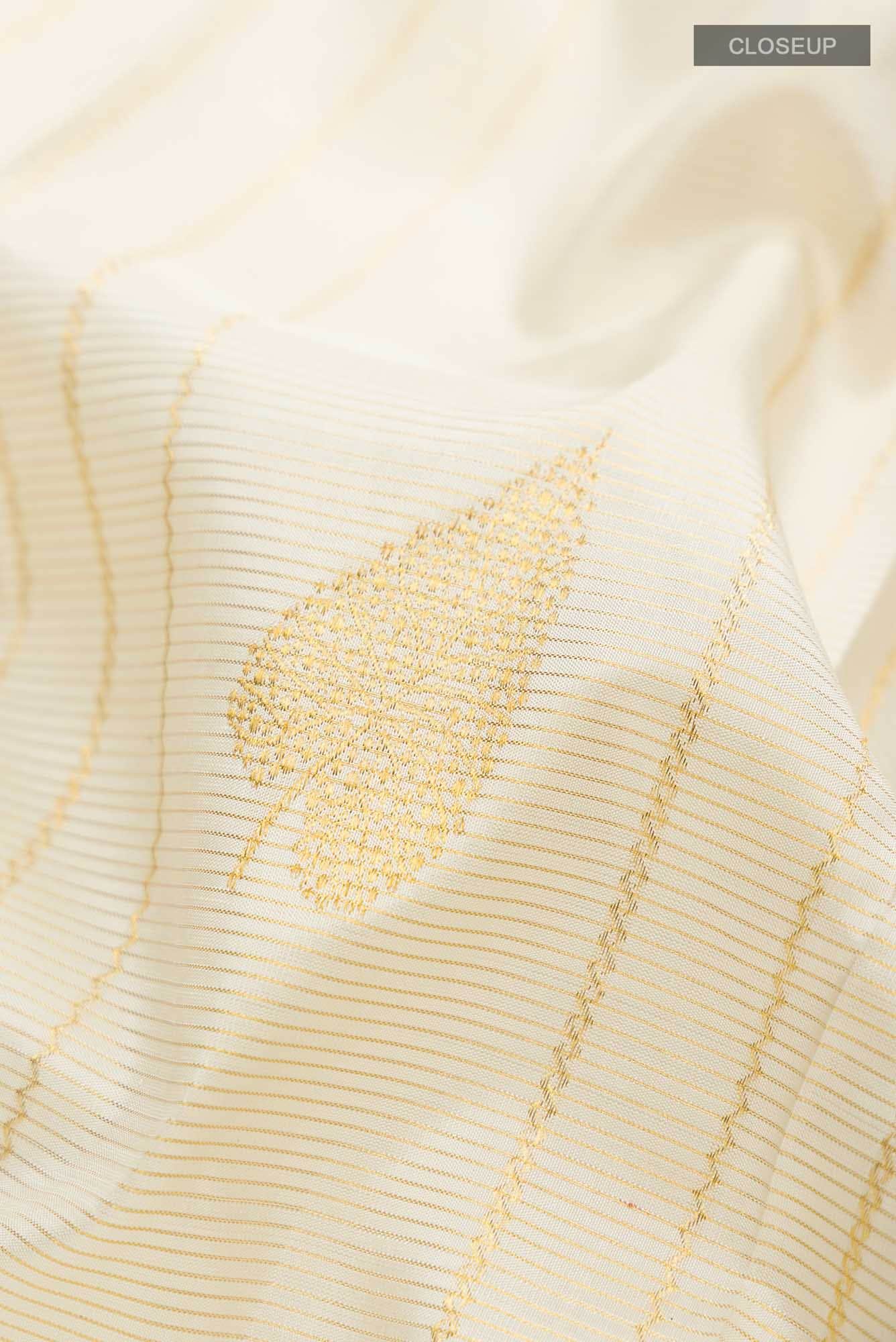Cream Kanchipuram Silk Saree