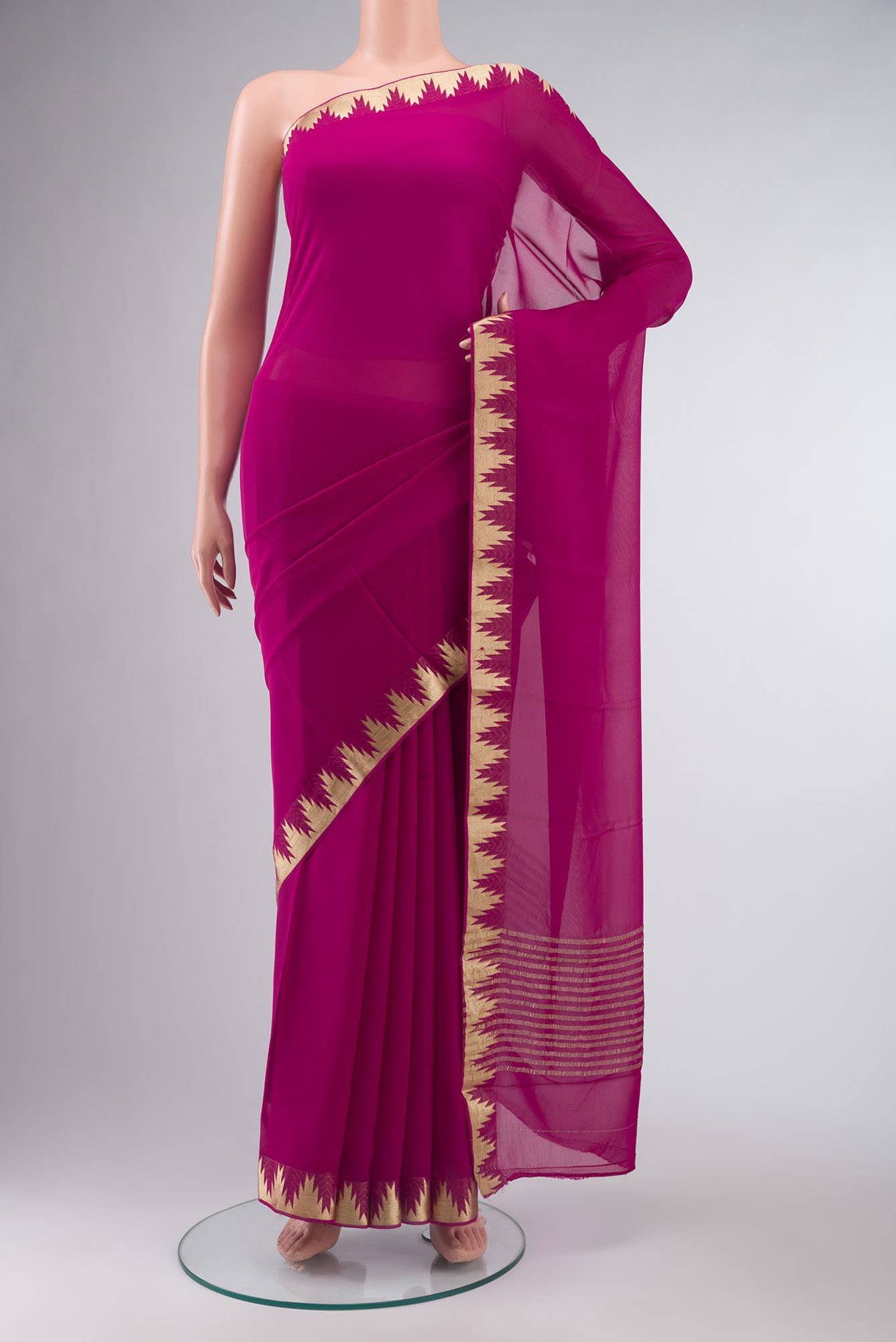Pink Chiffon Saree