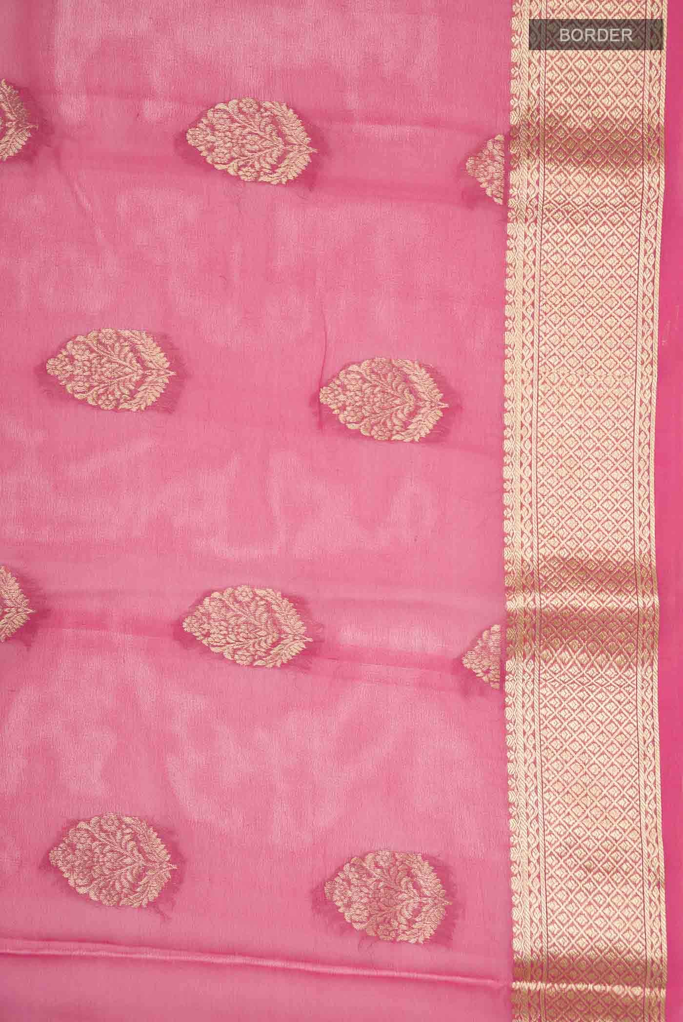 Pink Mysore Georgette Saree