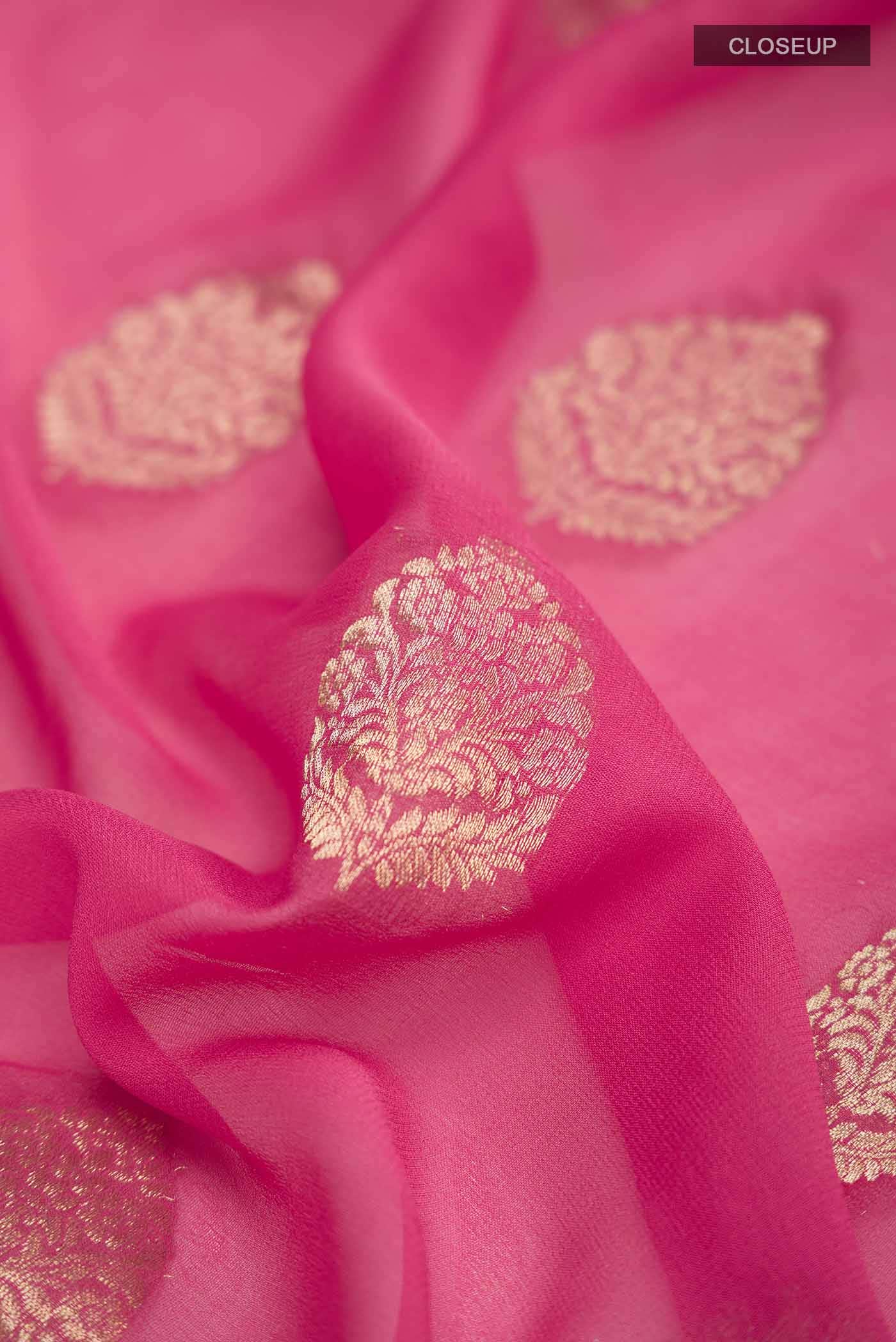 Pink Mysore Georgette Saree