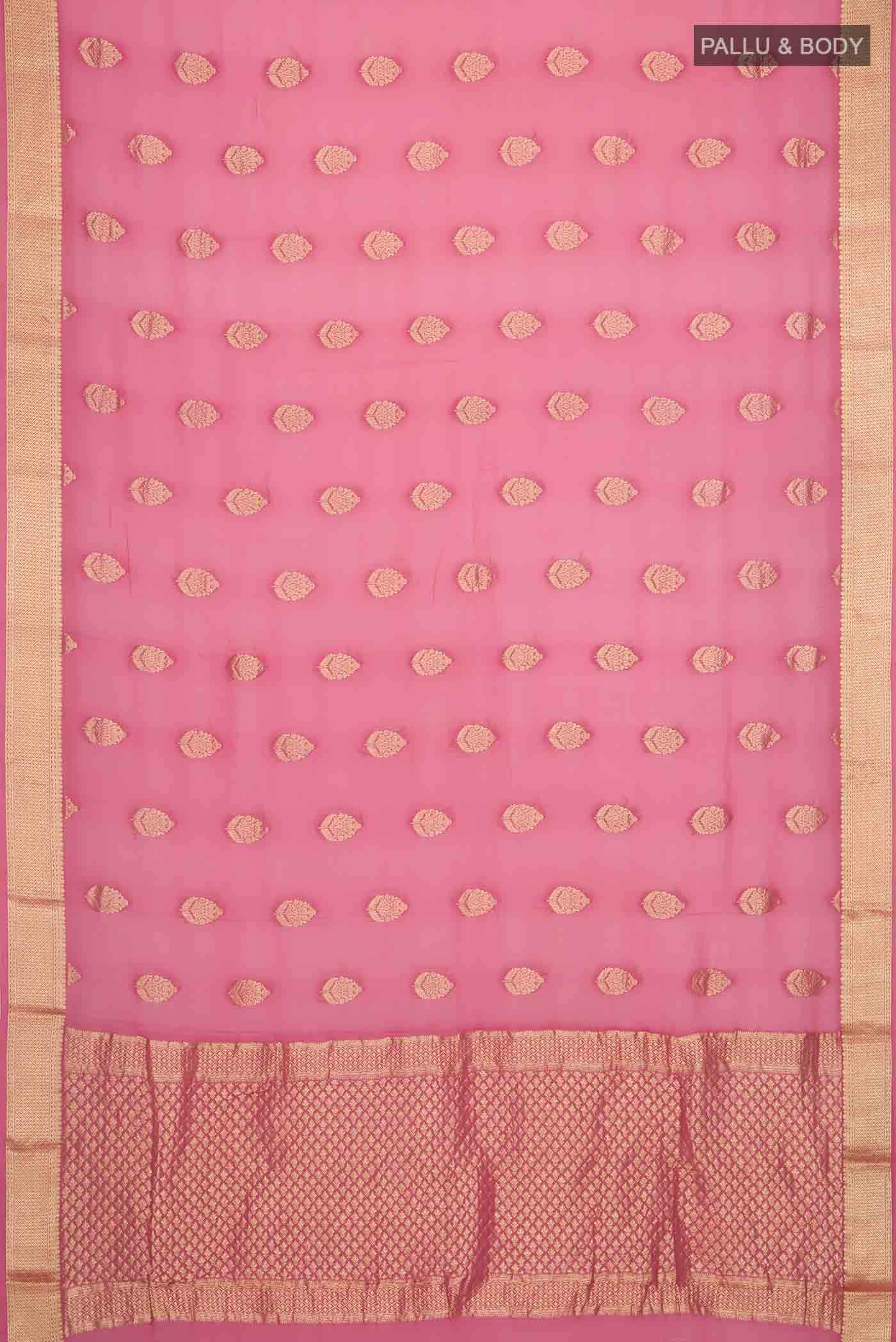 Pink Mysore Georgette Saree