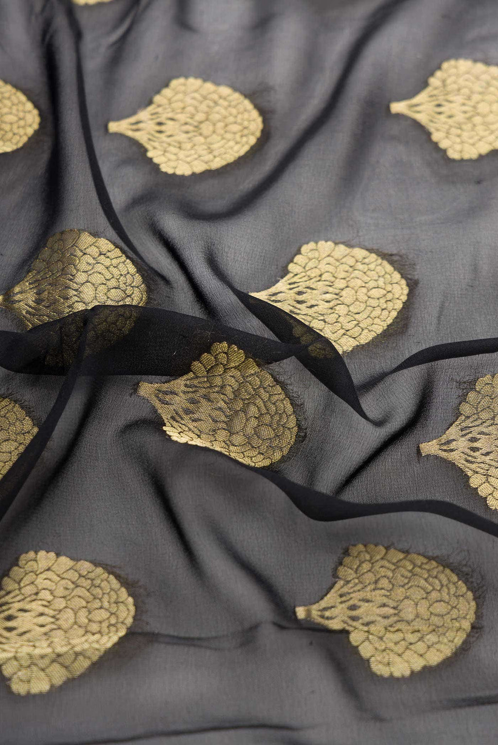 Black Mysore Georgette Saree