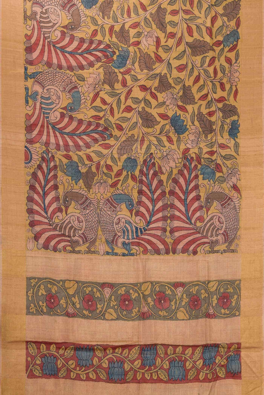 Sandal Tussar Silk Saree