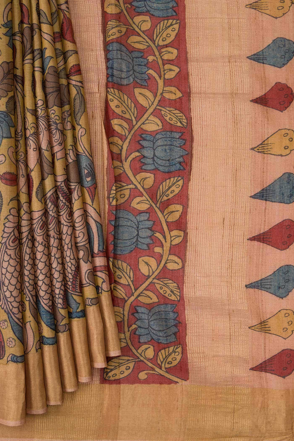 Sandal Tussar Silk Saree