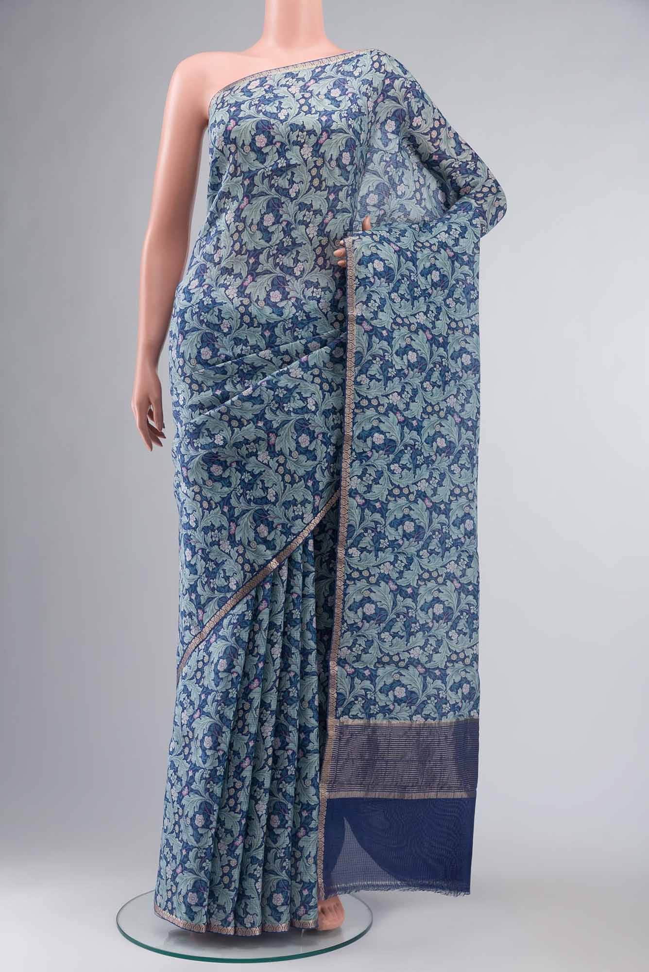 Blue Kota Silk Saree