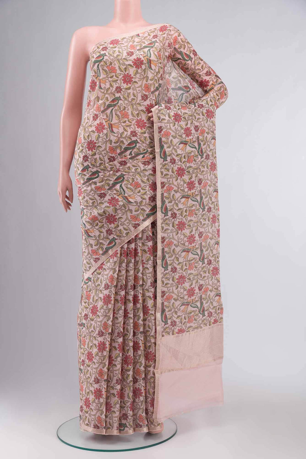 Peach Kota Silk Saree
