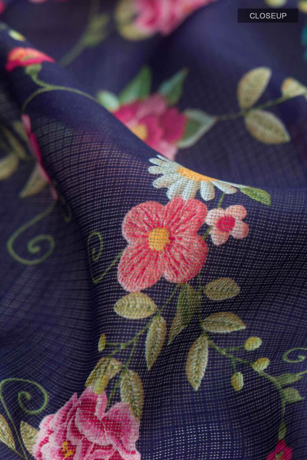 Navy Blue Kota Silk Saree