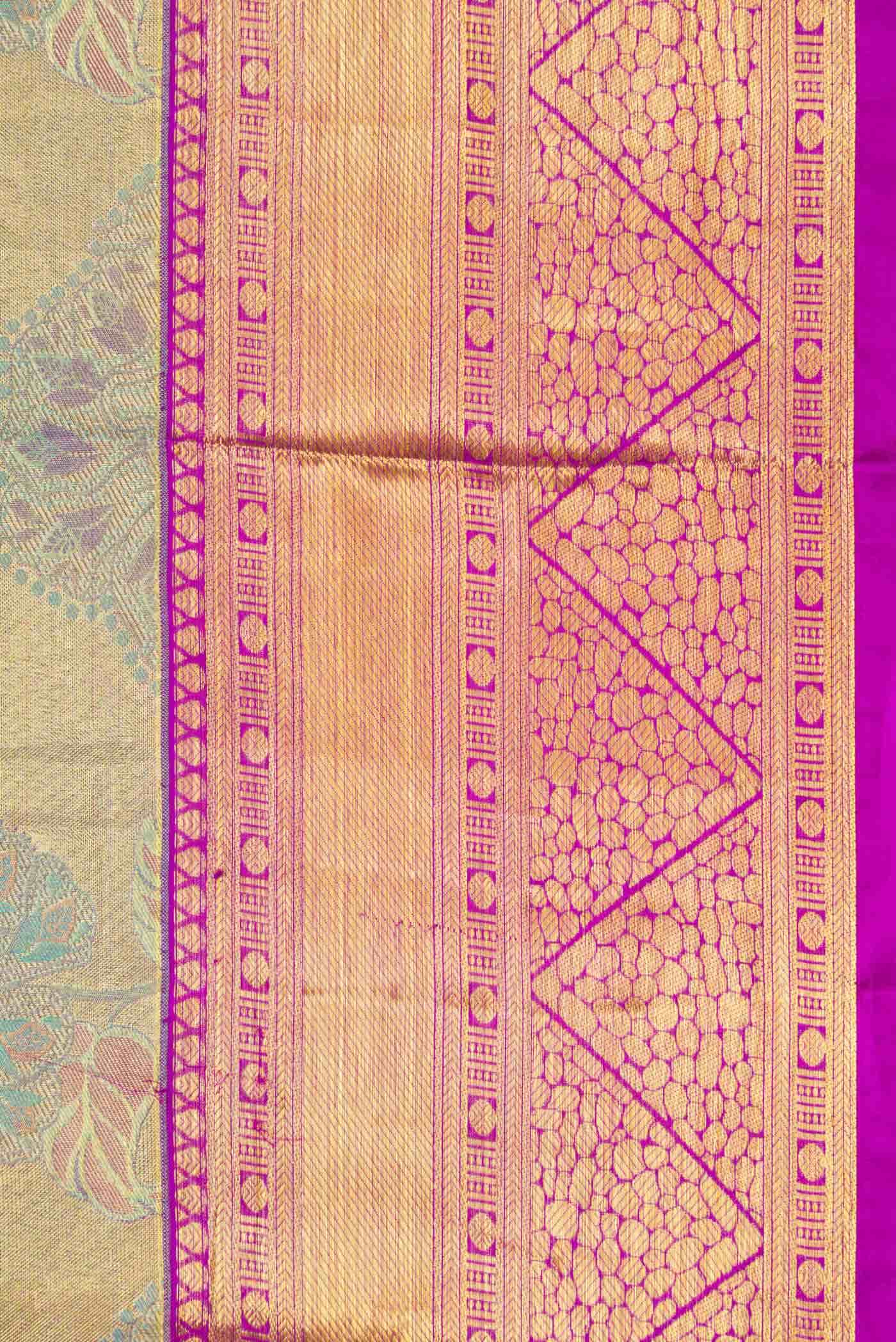 Gold Dual Tone Kanchipuram Tissue Silk Saree