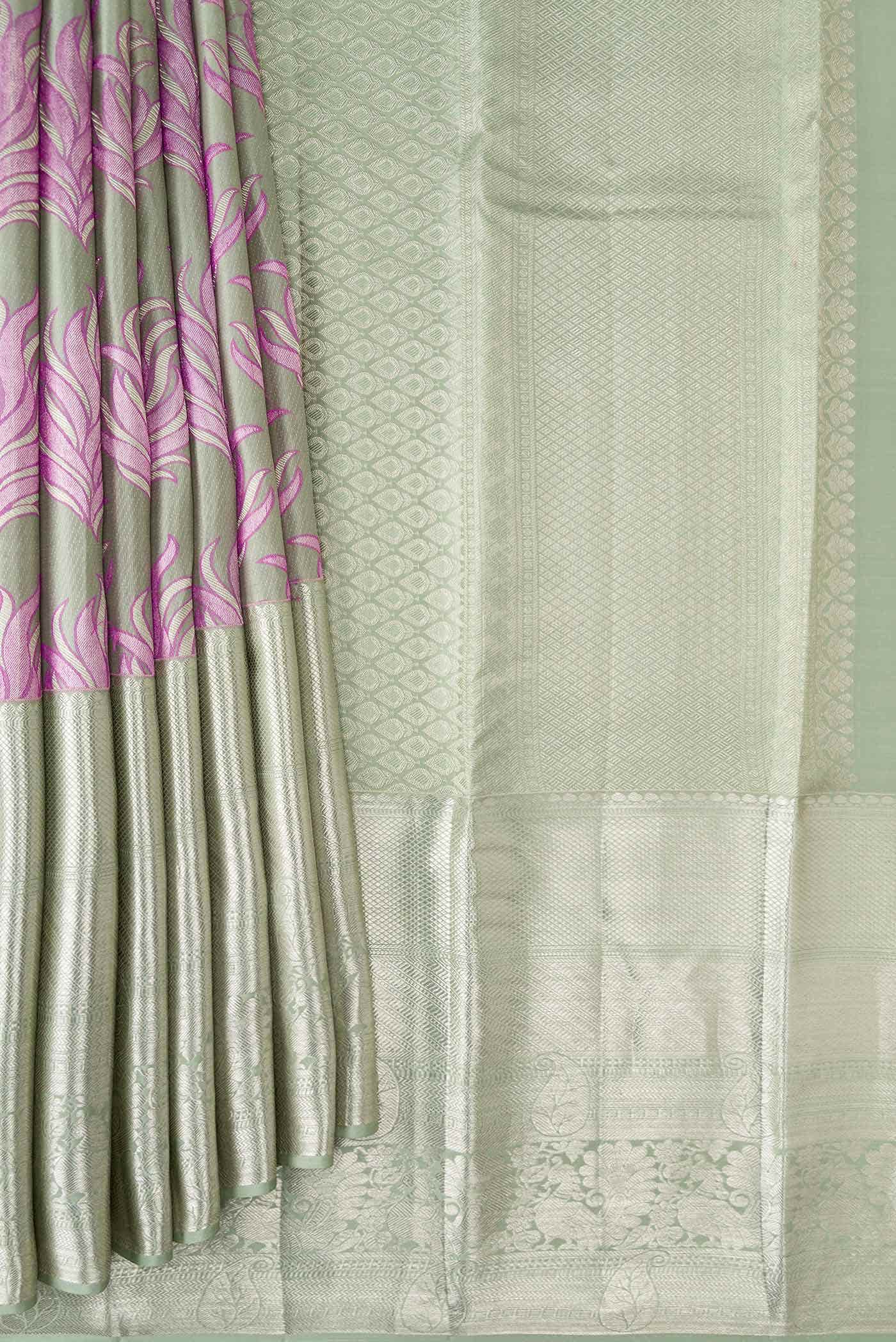 Davys Grey Kanchipuram Silk Saree