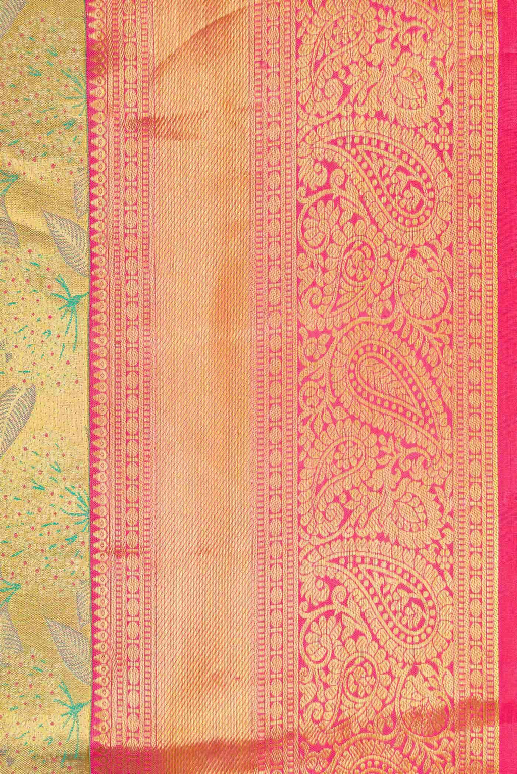 Gold Dual Tone Kanchipuram Tissue Silk Saree