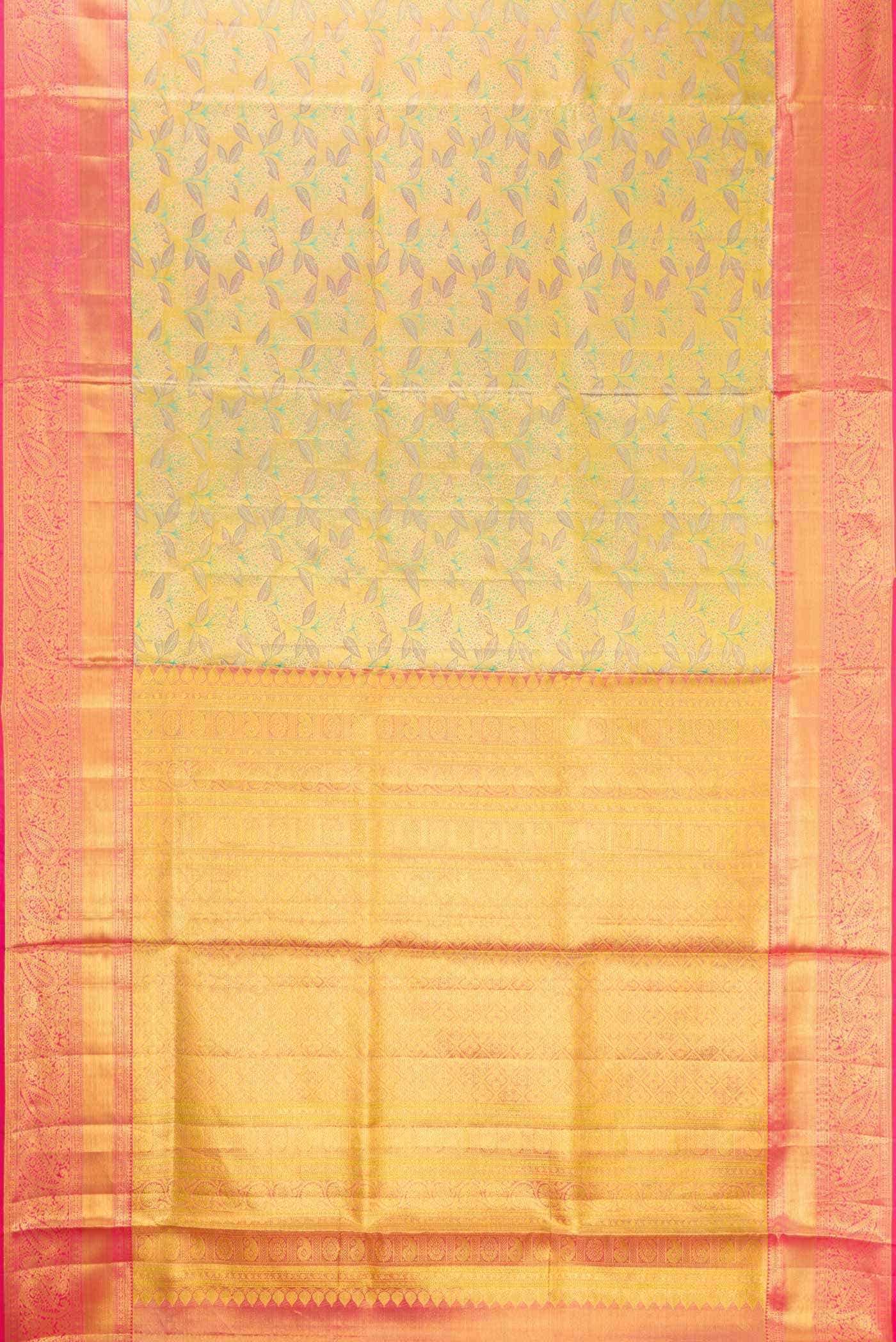 Gold Dual Tone Kanchipuram Tissue Silk Saree