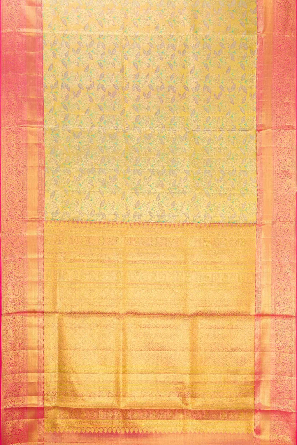 Gold Dual Tone Kanchipuram Tissue Silk Saree