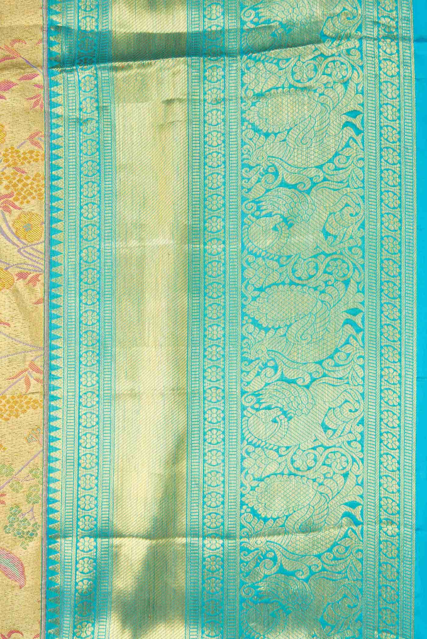 Gold Dual Tone Kanchipuram Tissue Silk Saree