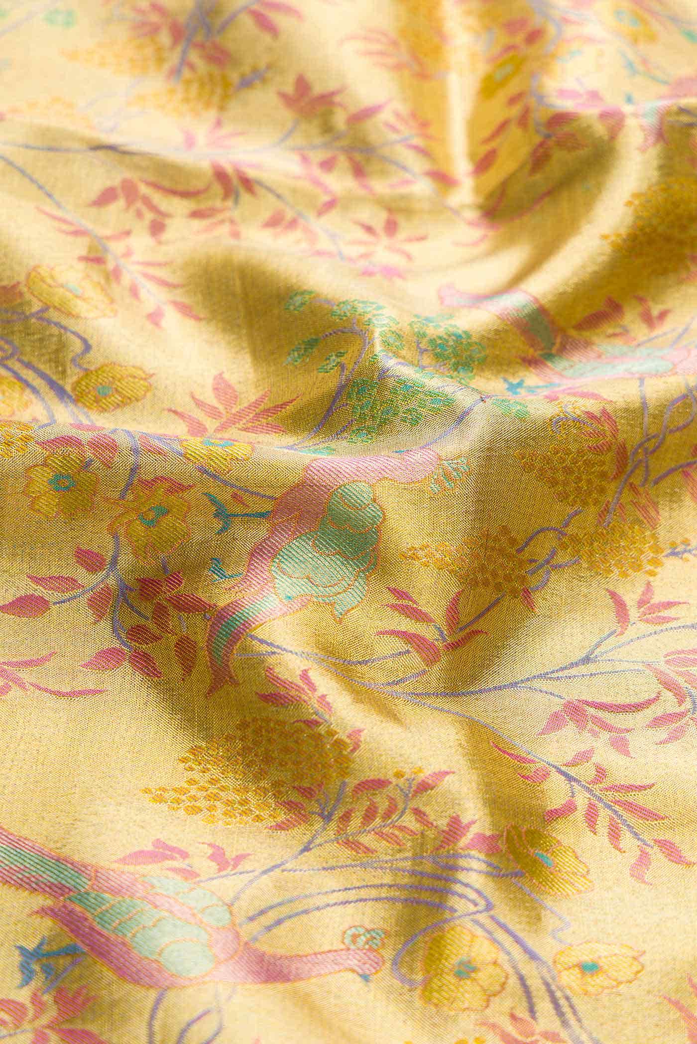 Gold Dual Tone Kanchipuram Tissue Silk Saree