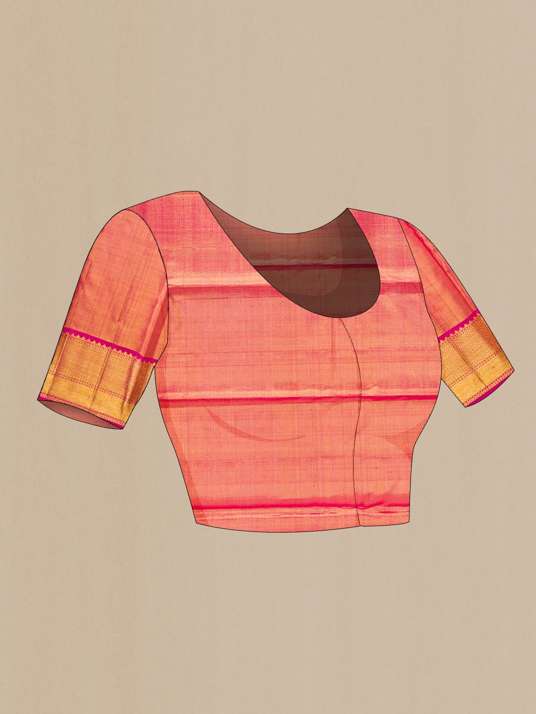 Sandal Dual Tone Kanchipuram Tissue Silk Saree