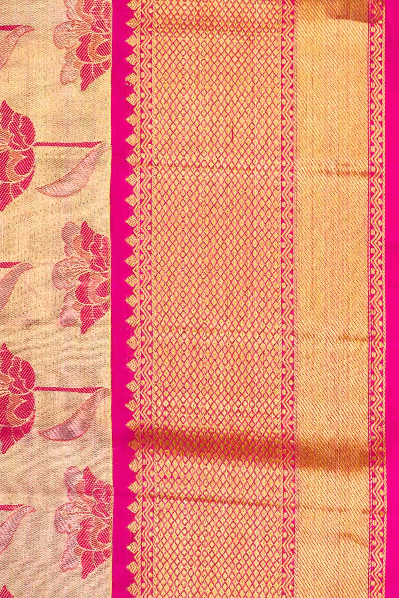 Sandal Dual Tone Kanchipuram Tissue Silk Saree