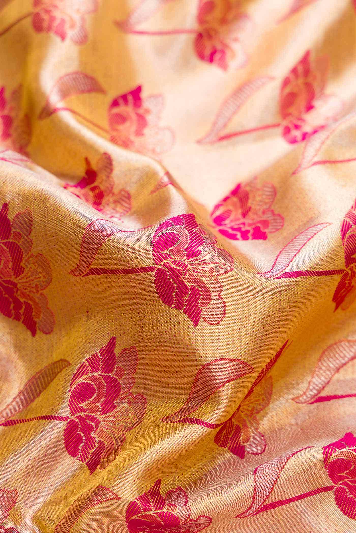 Sandal Dual Tone Kanchipuram Tissue Silk Saree
